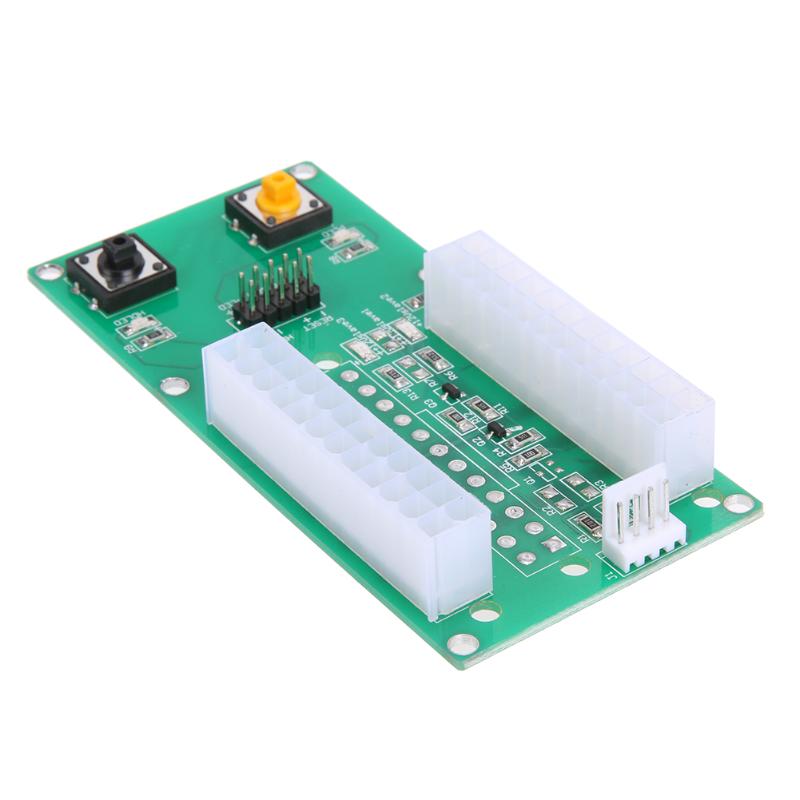 PC Desktop ATX 2Pcs 24-Pin Dual PSU Power Synchronous Start Extender 4pin + sata Detection Cable for Bitcoin Mining Expanded - ebowsos