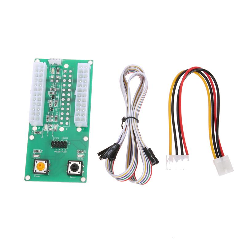 PC Desktop ATX 2Pcs 24-Pin Dual PSU Power Synchronous Start Extender 4pin + sata Detection Cable for Bitcoin Mining Expanded - ebowsos