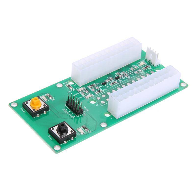 PC Desktop ATX 2Pcs 24-Pin Dual PSU Power Synchronous Start Extender 4pin + sata Detection Cable for Bitcoin Mining Expanded - ebowsos