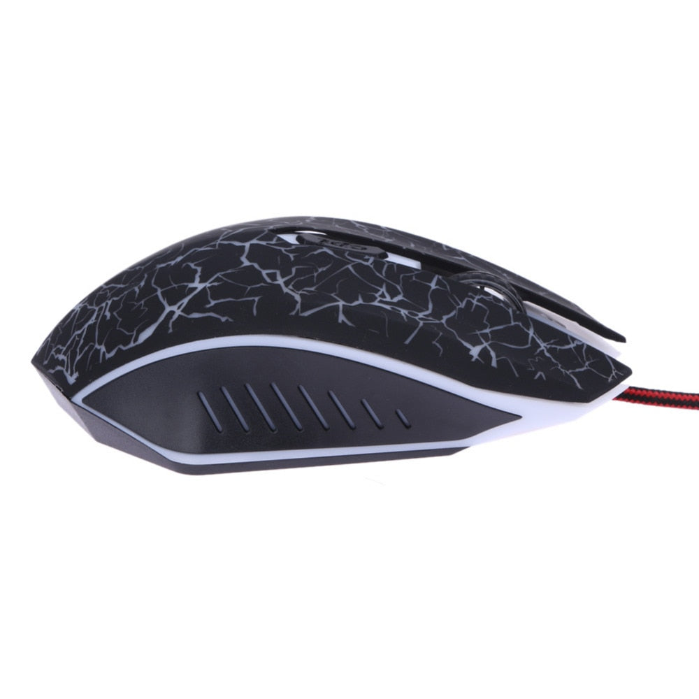 PC Gaming Mouse Adjustable Colorful Backlight 4000DPI Optical Wired Gaming Game Mice Mouse for Laptop PC - ebowsos