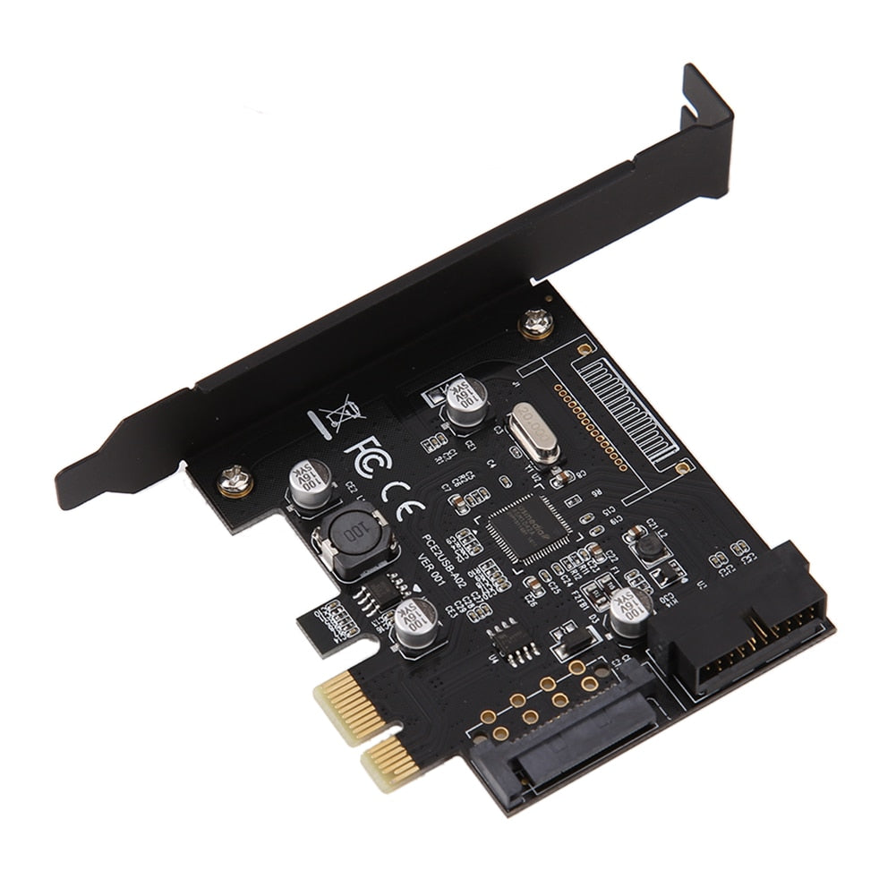 PCI-E Express USB 3.0 19 pin Connector and 15-pin SATA Power Expansion Controller Adapter Card - ebowsos