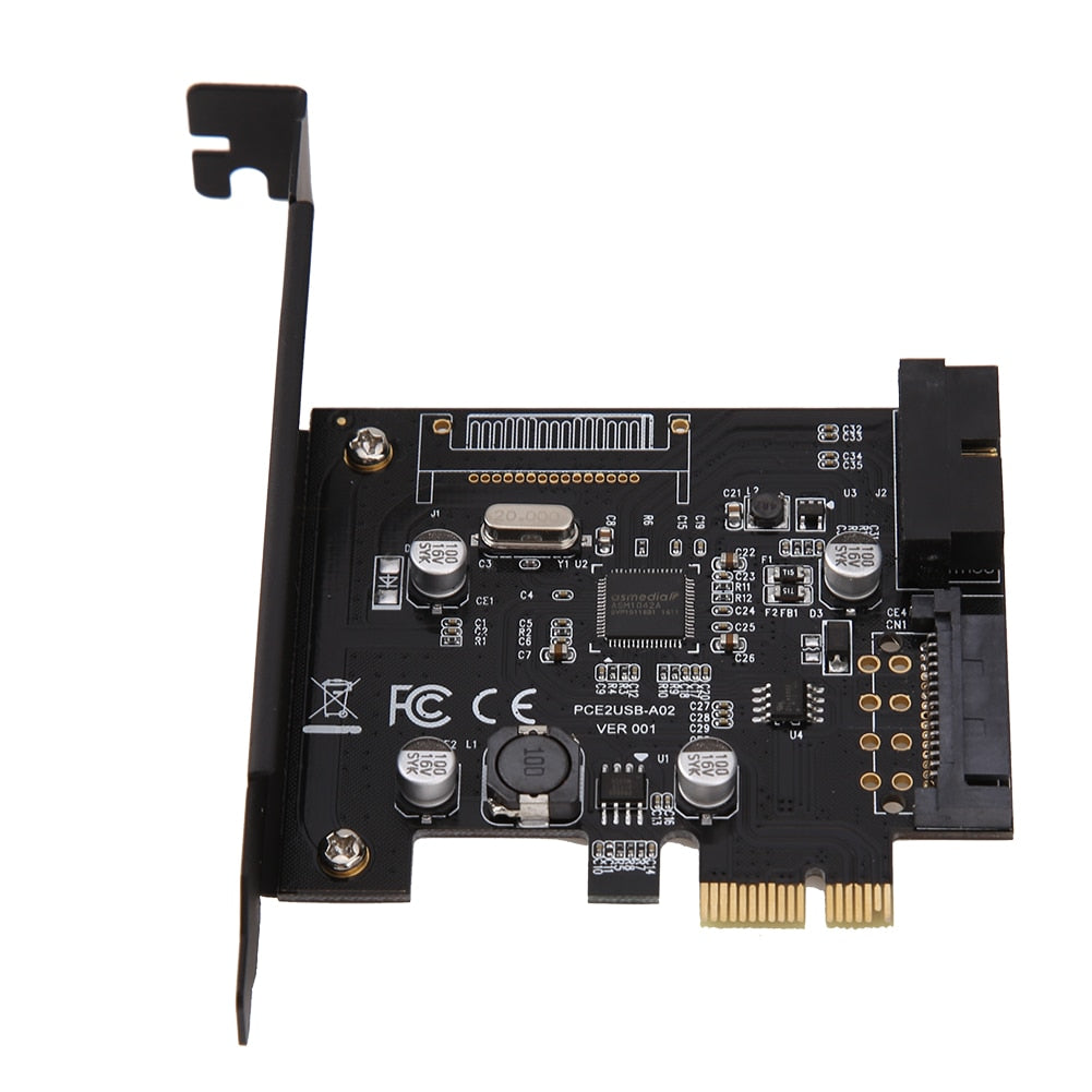 PCI-E Express USB 3.0 19 pin Connector and 15-pin SATA Power Expansion Controller Adapter Card - ebowsos