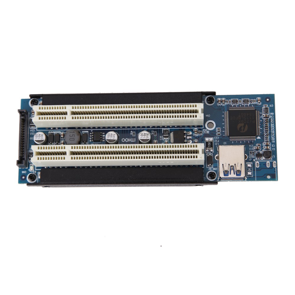 PCI-E Express X1 to Dual PCI Riser Extend Adapter Card with 1M USB3.0 Cable - ebowsos
