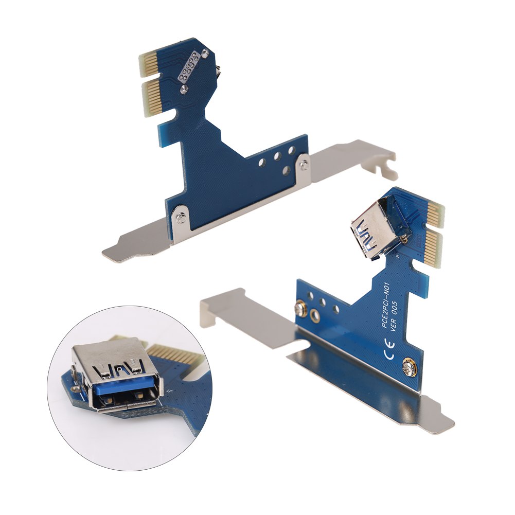 PCI-E Express X1 to Dual PCI Riser Extend Adapter Card with 1M USB3.0 Cable - ebowsos