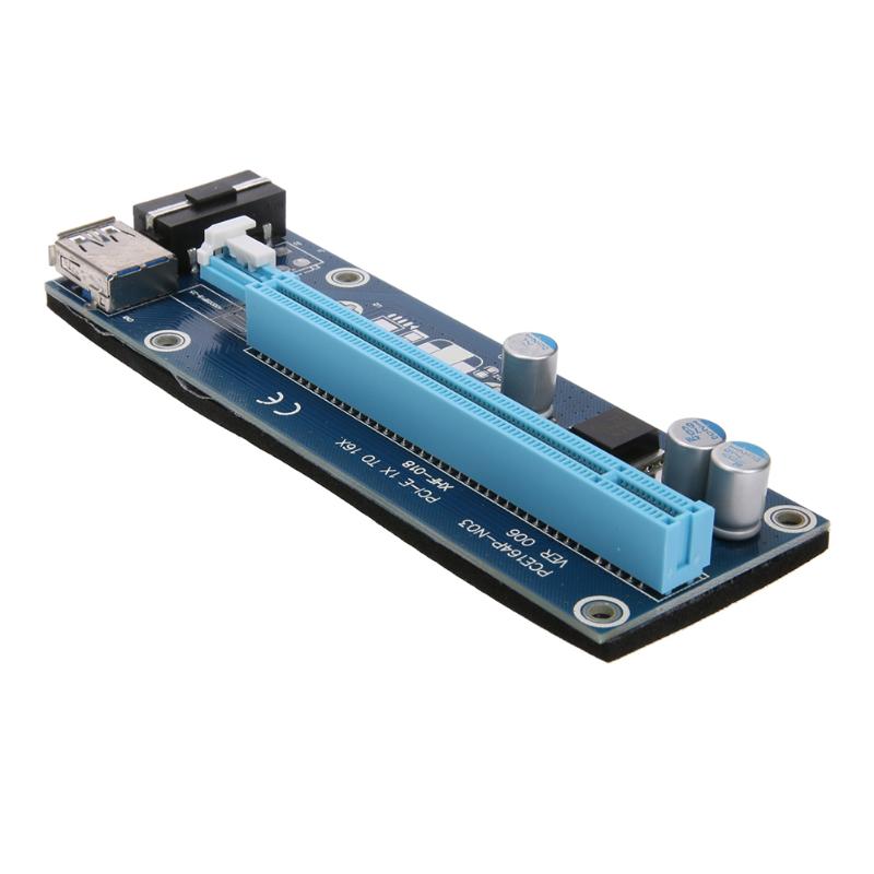 PCI-E PCI Express Riser Card 1x to 16x USB 3.0 Data Cable SATA to 6 Pin Power Supply Graphics Card Riser for BTC Miner Machine - ebowsos