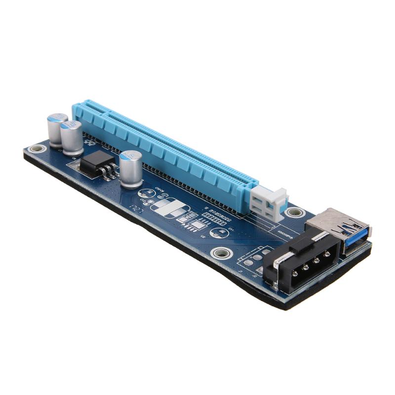 PCI-E PCI Express Riser Card 1x to 16x USB 3.0 Data Cable SATA to 6 Pin Power Supply Graphics Card Riser for BTC Miner Machine - ebowsos