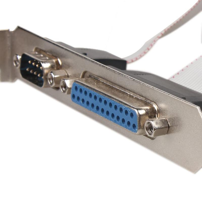 PCI Slot Header Serial DB9 Pin COM with Parallel DB25 Pin LPT Cable Bracket - ebowsos