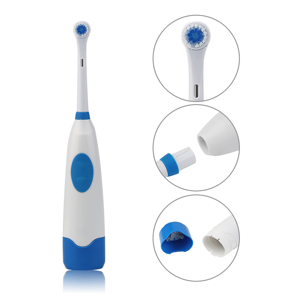 PE003 Portable Battery Operated Electric Toothbrush Ultrasonic Sonic Rotary Electric Toothbrush Set - ebowsos