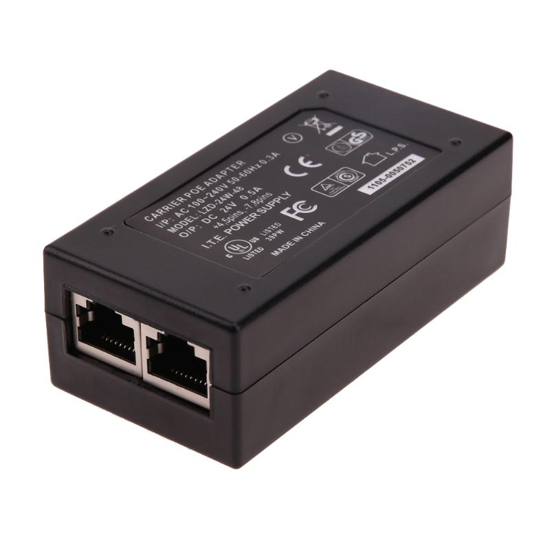POE Power Supply DC Adapter 24V 0.5A 24W Desktop POE Power Injector Ethernet Adapter Surveillance CCTV - ebowsos