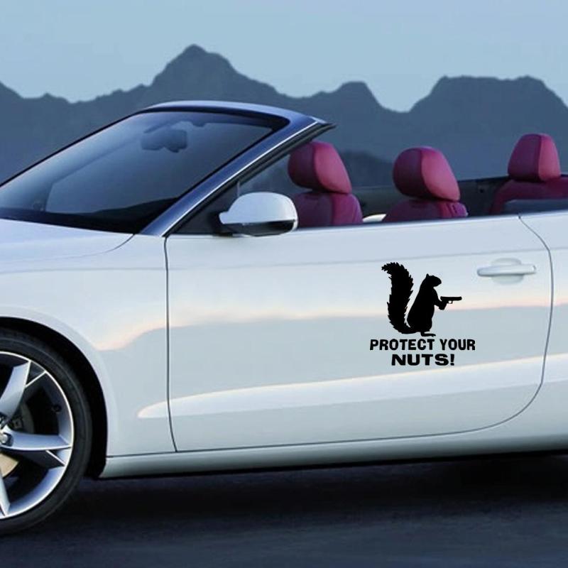 PROTECT YOUR NUTS Car Windscreen Panel Bumper Car Truck Reflective Sticker - ebowsos