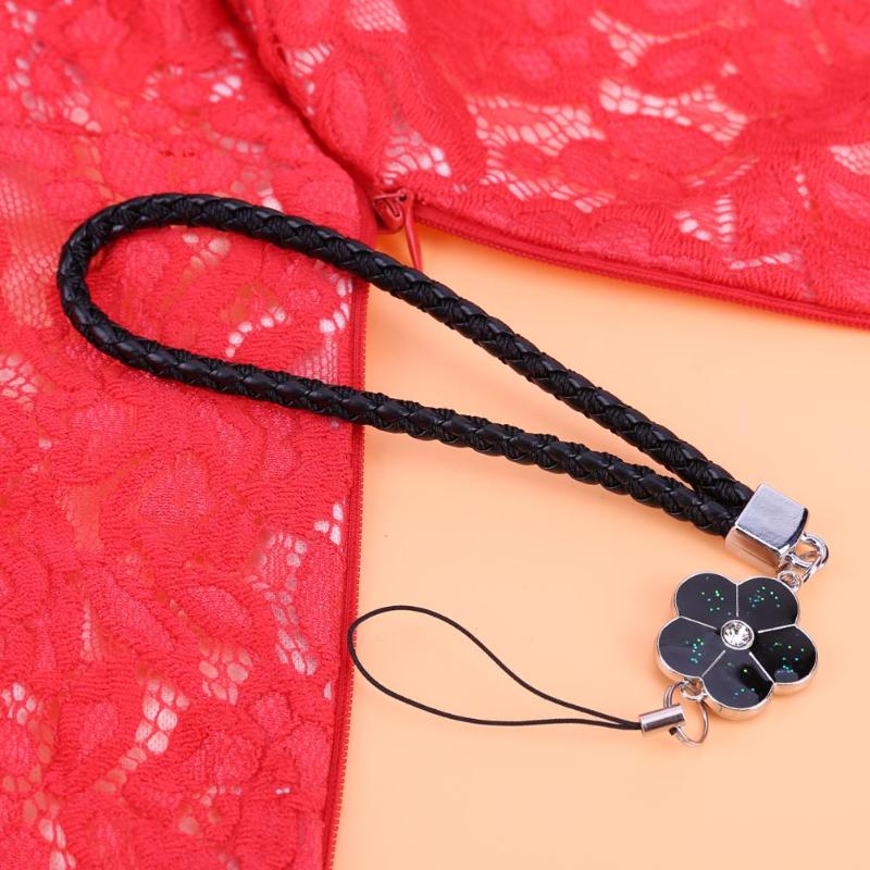 PU Leather Mobile Phone Straps Rhinestone Beaded Smart Phone Key Holder Ring Lanyard Smart Phone Accessory Cord Phone Hand Rope - ebowsos