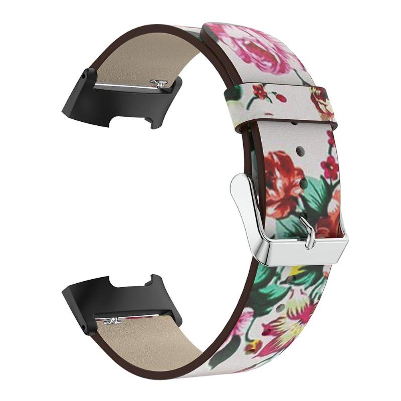 PU Leather Replacement Watchbands Sport Flowers Print Strap Bracelet for Fitbit Charge 3 Smart Accessories High Quality Bracelet - ebowsos