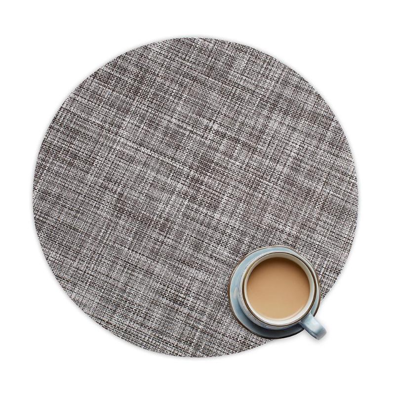 PVC Round Dining Table Mat Heat Insulation Non-Slip Placemats Tableware Pad - ebowsos