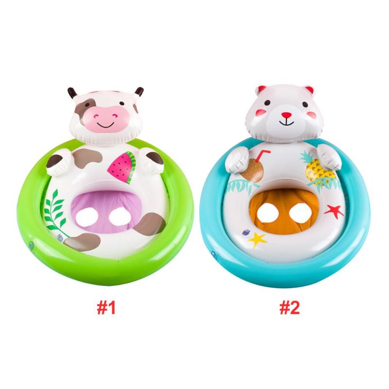 PVC Water Sports Baby Swimming Pool Seat Cartoon Safety Double Balloon ...