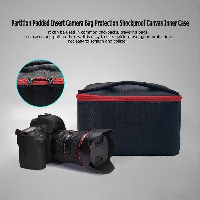 Partition Padded Insert Camera Bag Protection Shockproof Canvas Inner Case Pouch for DSLR Digital Camera Colorful Camera Bag - ebowsos