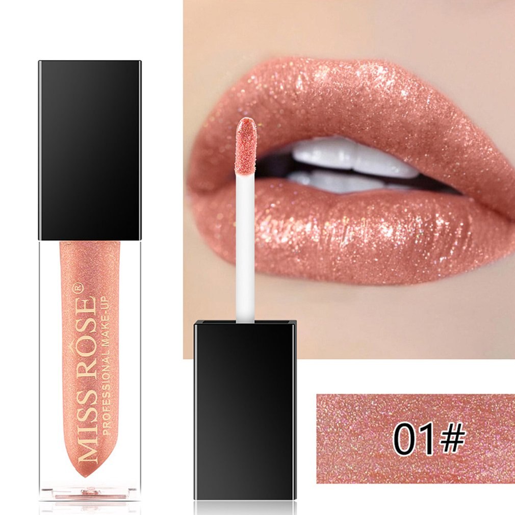 Pearlescent Lip Gloss Is Not Easy To Stick Cup Not Easy To Fade Waterproof Dazzling Lip Glaze Cross-Border Makeup - ebowsos
