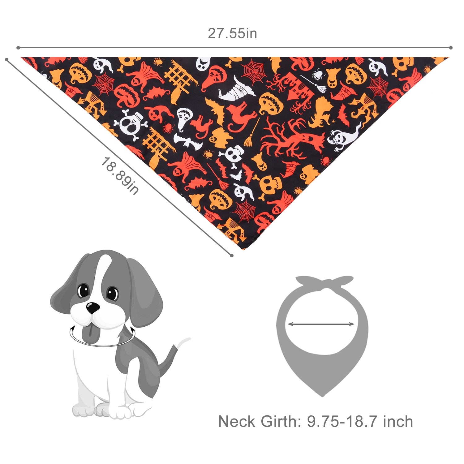 Pet Bandana Creative Cartoon Printing Pet Bib Triangle Bandana For Cat Dog Pet Clothing Accessories For Halloween Party Decor-ebowsos