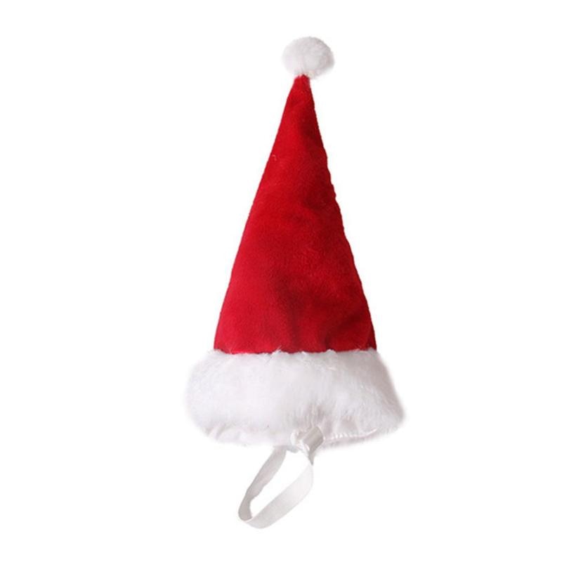 Pet Christmas Ornament Decoration Elastic Belt Santa Hats Cap for Christmas - ebowsos