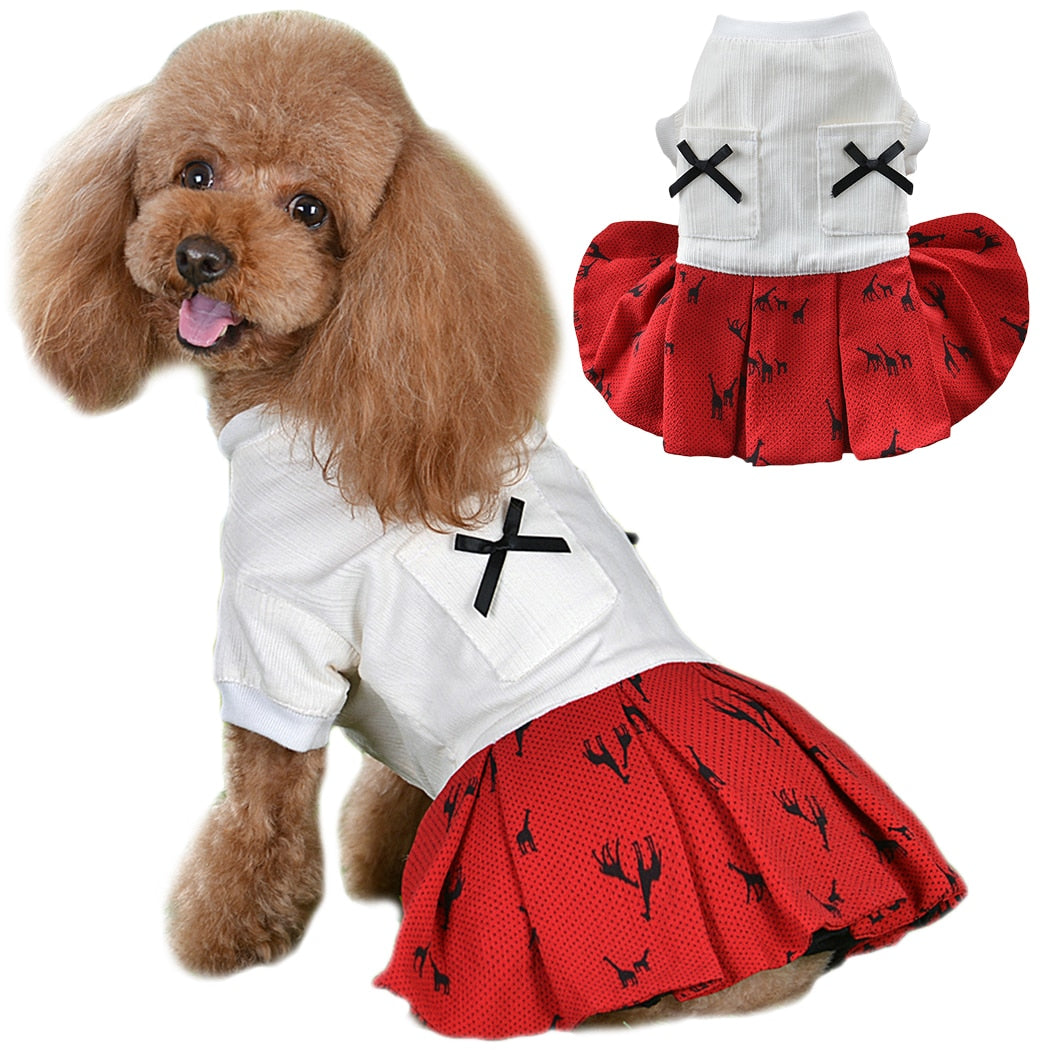 Pet Clothes Creative Lovely Couple Warm Dog Clothes Puppy Clothes Cat Clothes Female Red And Blue Pet Dress-ebowsos