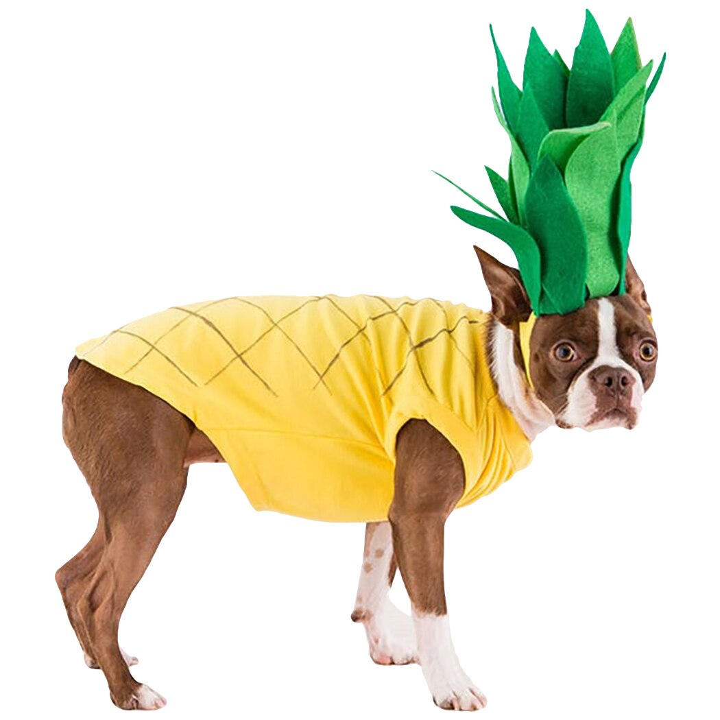 Pet Costume Set Creative Lovely Pineapple Decor Dog Costume Set Dog Shirt With Hat Cat Dog Party Dress Up Pet Supplies-ebowsos