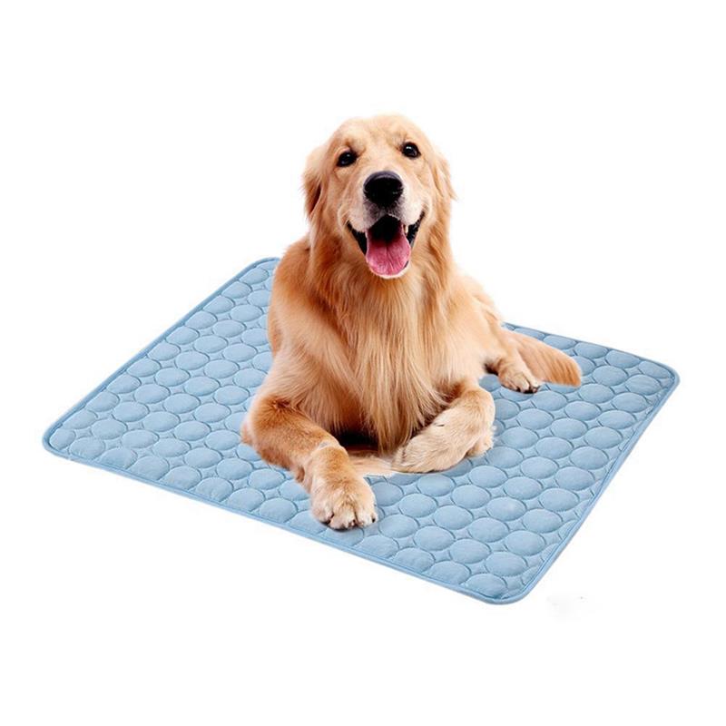 Pet Pad Summer Cooling Mat Dog Beds Mats Pet Ice Pad Cool Cold Silk Moisture-Proof Cooler Mattress Cushion Puppy Sleeping Mat-ebowsos