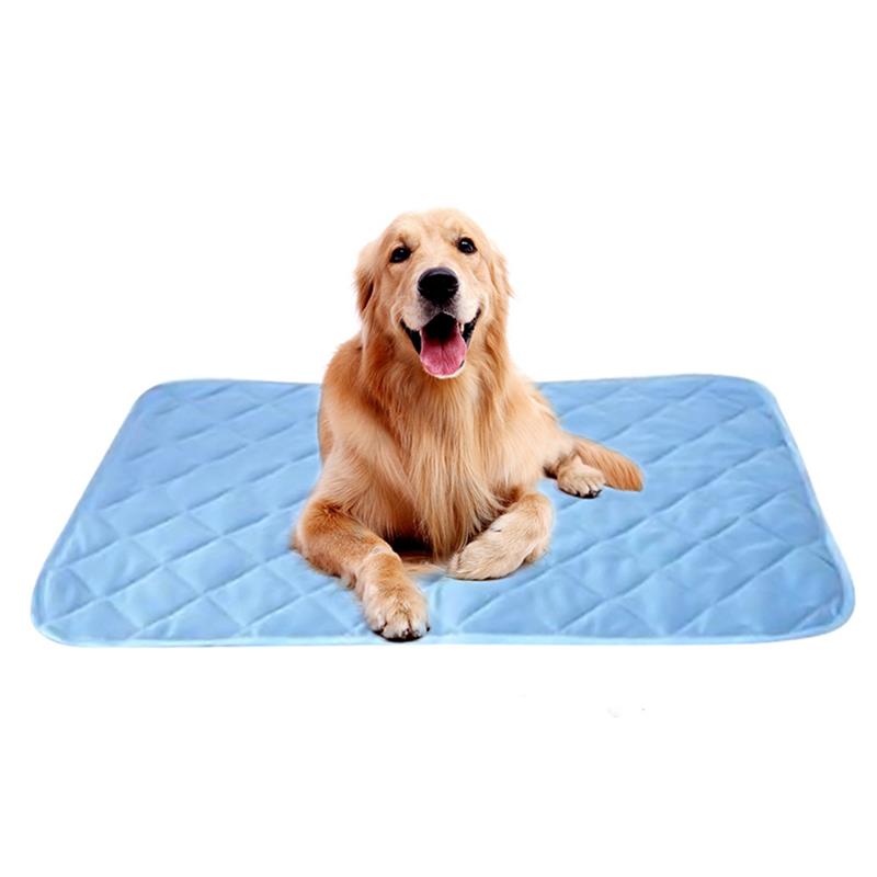 Pet Pad Summer Cooling Mat Dog Beds Mats Pet Ice Pad Cool Cold Silk Moisture-Proof Cooler Mattress Cushion Puppy Sleeping Mat-ebowsos