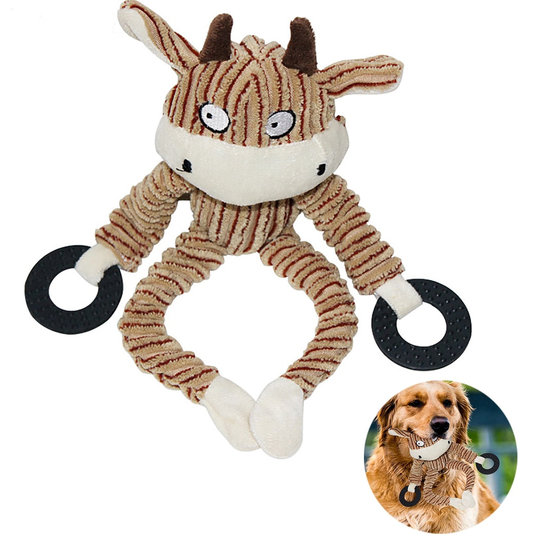 Pet Squeak Toy Cute Animal Shape Bite-resistant Pet Bite Toy for Dogs Puppies-ebowsos
