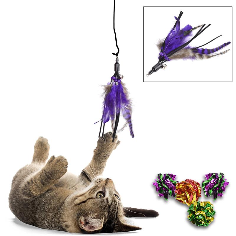 Pet Toy Set Collapsible Funny Playing Tunnel Toys Pet Tube Toys Cat Toys with Hanging Bell for Kittens 12PCS-ebowsos