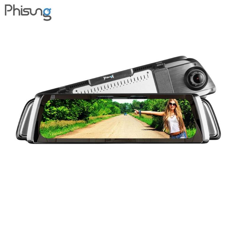 Phisung G900 9.35in Touch Screen Dual Len HD 1296P Car Rearview Mirror DVR Camera Video Recorder Starlight Night Vision Dash Cam - ebowsos