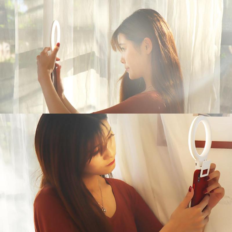 Phone Selfie LED Flash Light Universal Mobile Phone Selfie Luminous Ring Clip Lens For iPhone Samsung Xiaomi Huawei Universal - ebowsos