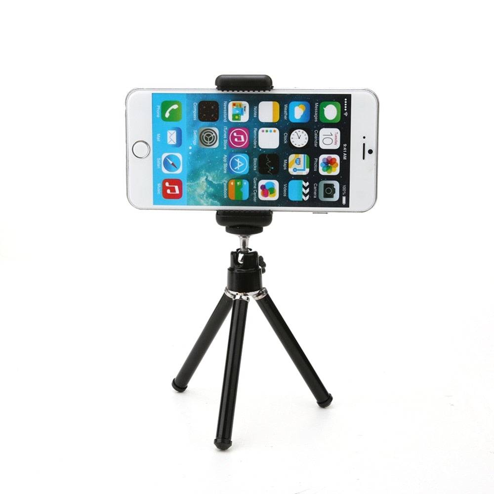 Phone Tripod 360 Rotatable Stand Tripod Bracket Stand + Cellphone Clip Holder Mount Bracket for iPhone 7/ 6 for Samsung HTC SONY - ebowsos