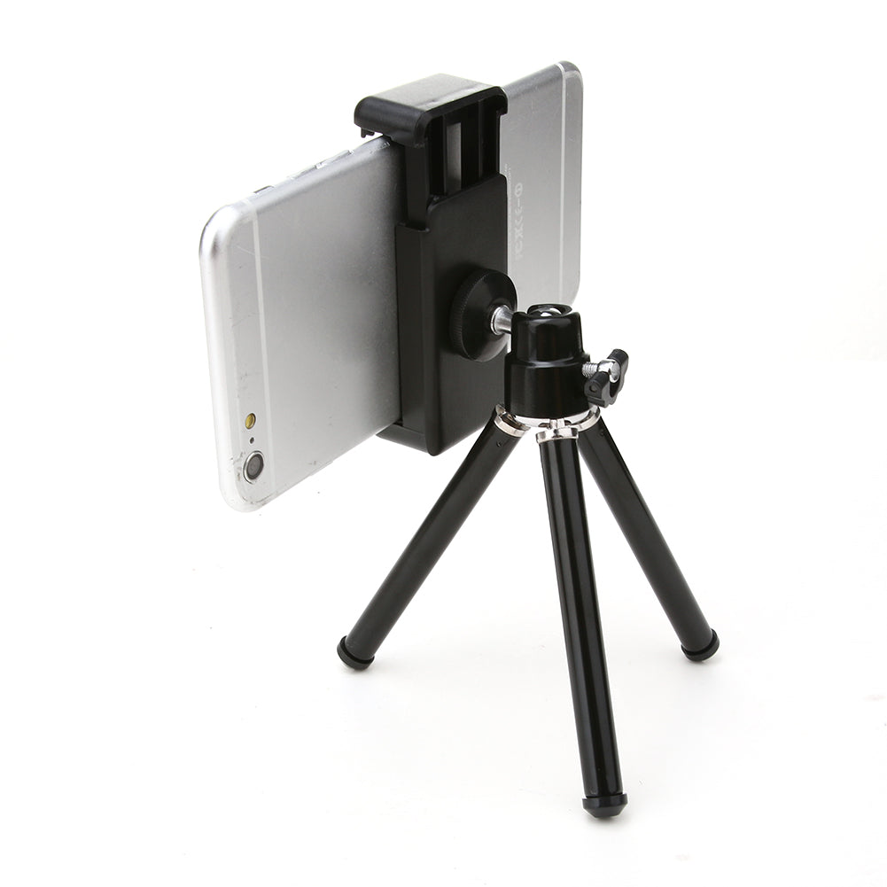 Phone Tripod 360 Rotatable Stand Tripod Bracket Stand + Cellphone Clip Holder Mount Bracket for iPhone 7/ 6 for Samsung HTC SONY - ebowsos