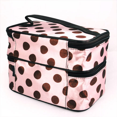 Pink Sweet Girls Retro Pro Dot Beauty Case Makeup Large Cosmetic Toiletry Bag - ebowsos