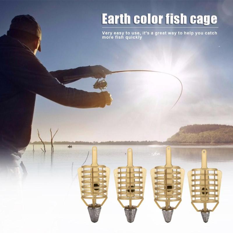 Plastic Bait Feeder Cage Fishing Connector Lead Safety and Reliability Sinker Fishing Lure Equipment Creative and Unique Project-ebowsos