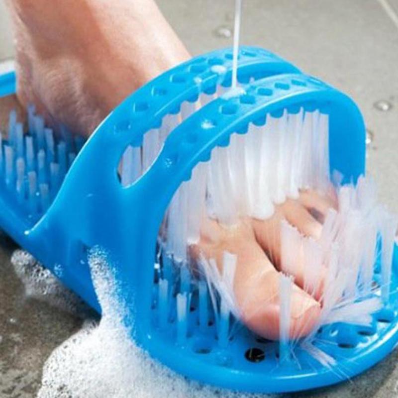Plastic Remove Dead Skin Massage Slipper Foot Scrubber Bath Shoe with Brush - ebowsos