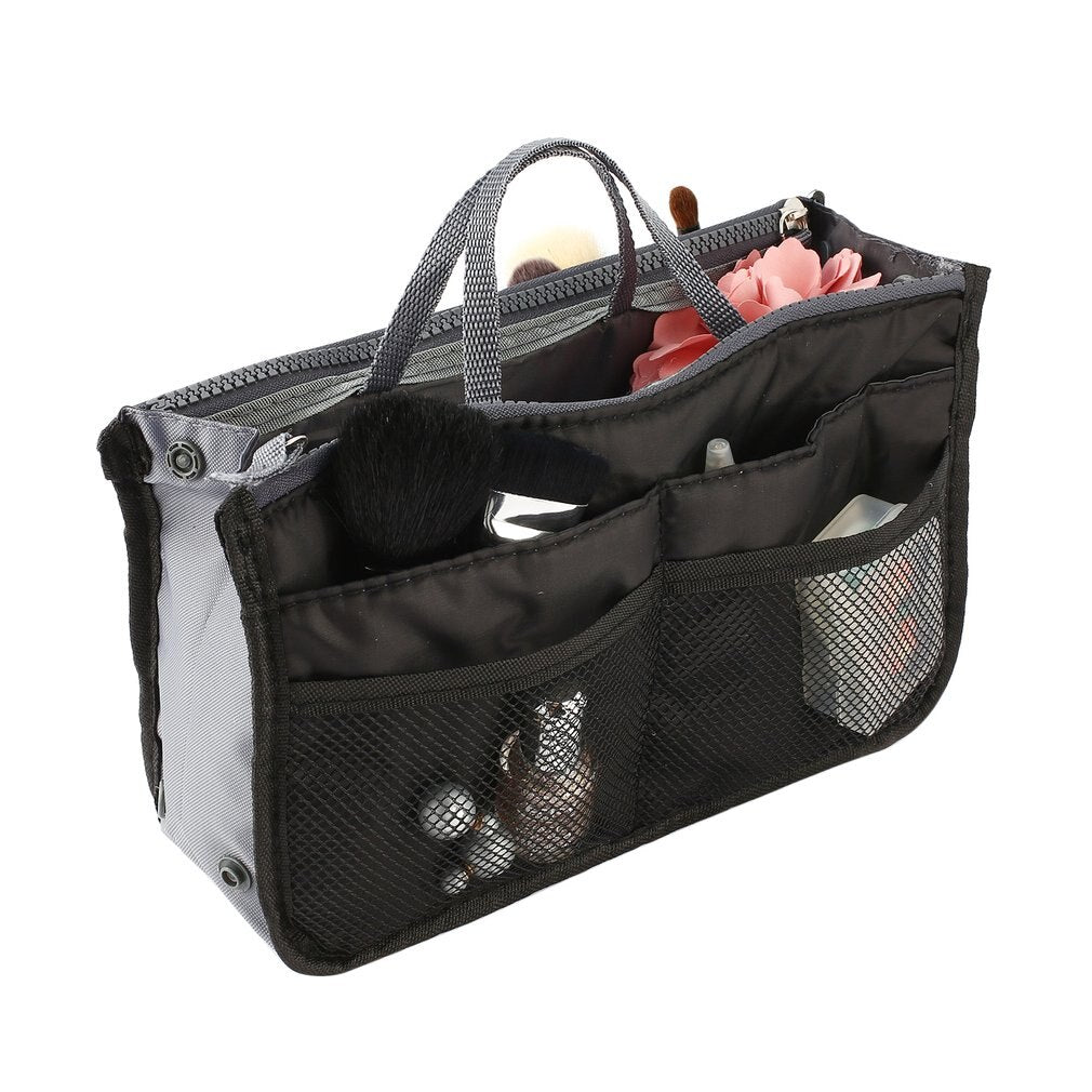 Polyester women Makeup Bag Portable for Travel BAGS Beauty Cosmetic Bag Make Up Toiletry BagS With Handle Set - ebowsos