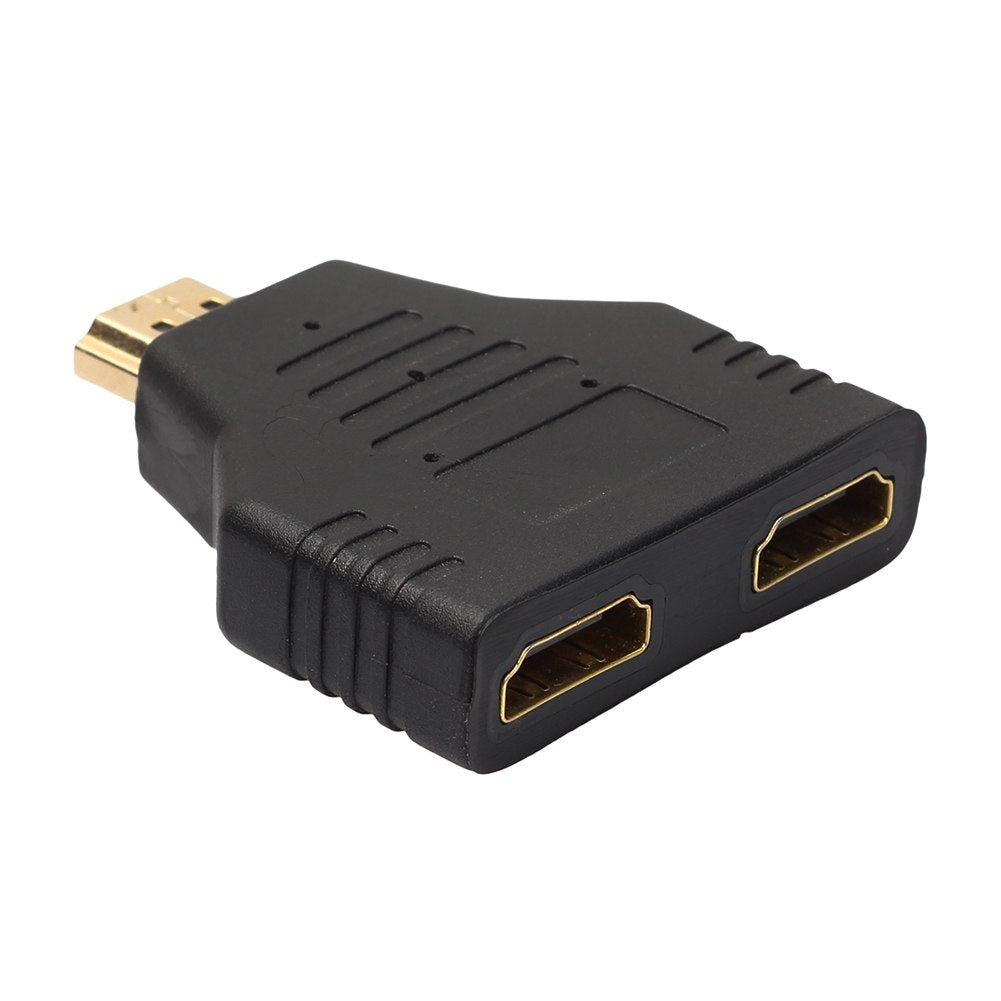 Portable 1080P HDMI Male to 2 Female 1 In 2 Out Splitter Adapter Protector Hi Speed 1x2 HDMI Splitter Converter High Quality - ebowsos