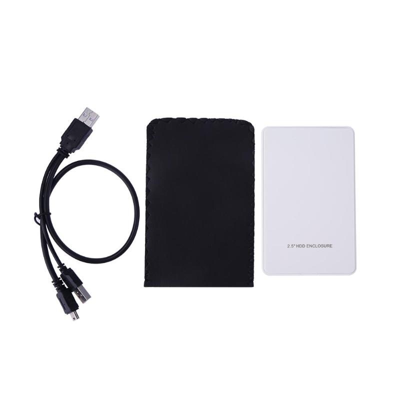 Portable 2.5inch IDE Hard Disk Drive Enclosure USB 2.0 External HDD Case Box White USB Hard Disk Drives HDD Case With USB Cable - ebowsos