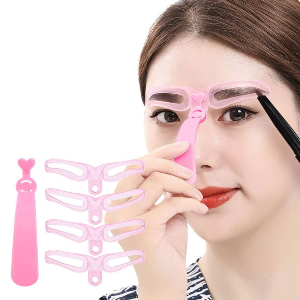 Portable 4 type Eyebrow Shaping Stencils Eye Brow Guide Template Kit Makeup DIY Tool Portable Women Makeup Accessories - ebowsos