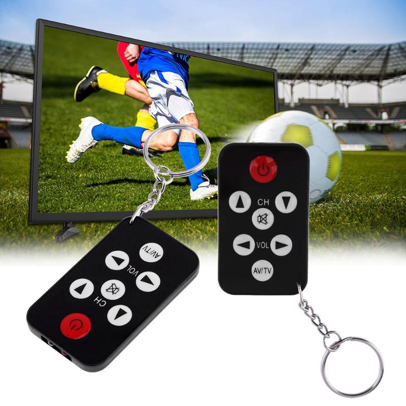 Portable 7 Keys Mini Universal TV Remote Control Keychain Key Ring Television Set Replacement Controller - ebowsos