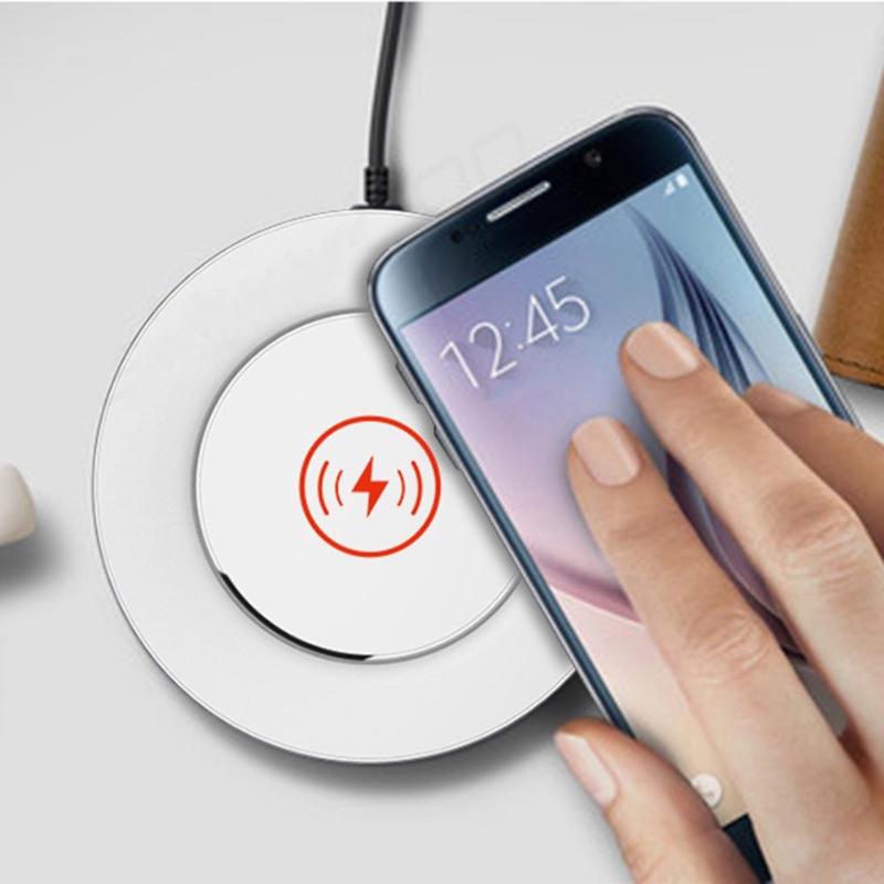 Portable Aluminium Alloy 9.9MM Ultra Thin Qi Wireless Charger USB Fast Wireless Charging Pad For iPhone 8 X Supply Quick Charger - ebowsos