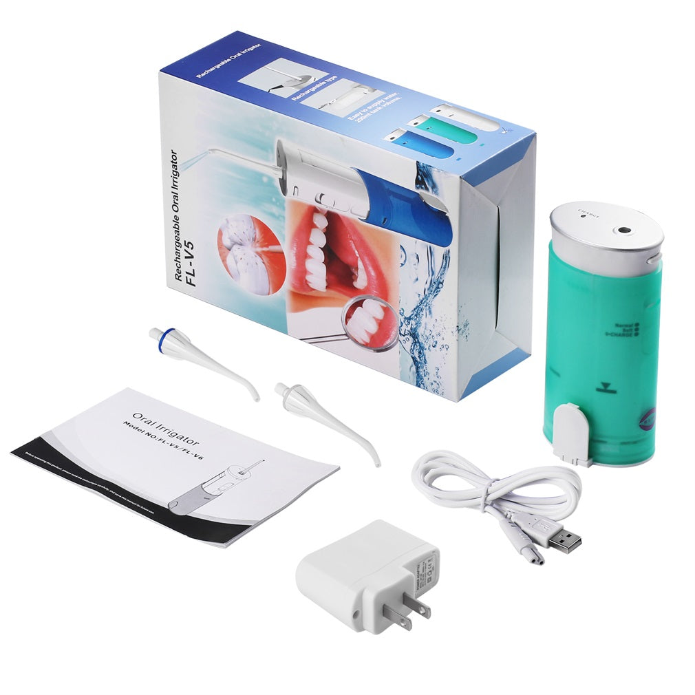 Portable Comfortable Dental Water Flosser Battery Operated with Collapsible Design Electric Oral Irrigator for Travel - ebowsos