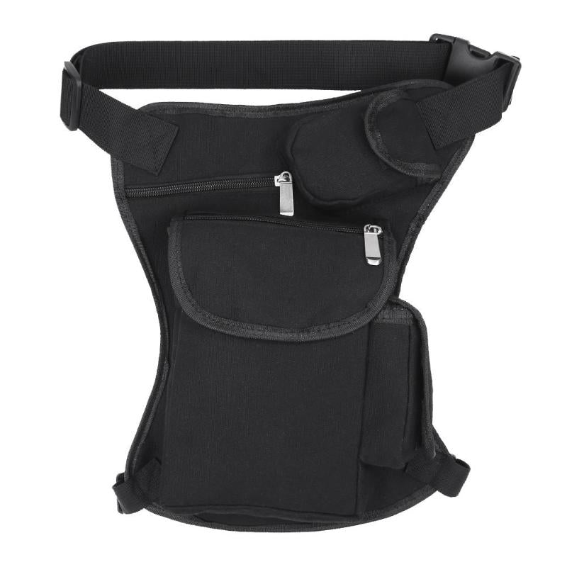 Portable Fishing Leg Bag Canvas Drop Leg Bag Waist Pack Belt Multifunction Messenger Shoulder Bag Fishing Tackle Case Black-ebowsos
