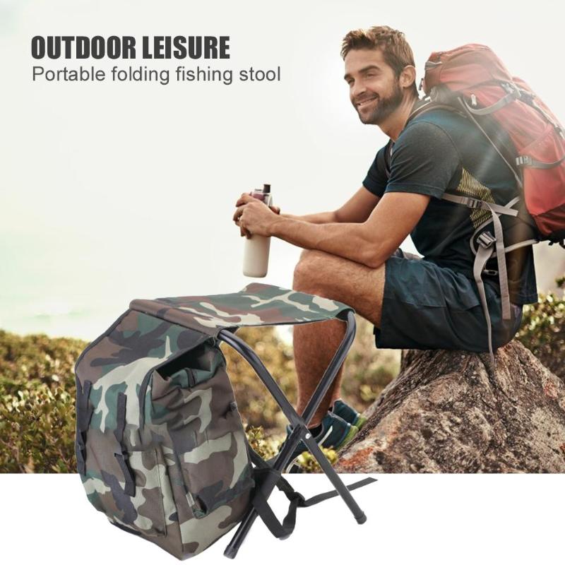 Portable Foldable Fishing Chair Stool Camping Backpack Oudoor Travel Shoulder Sport Tackle Bag Fishing Accessories-ebowsos