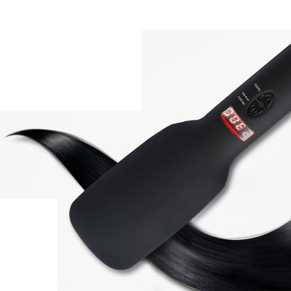 Portable Hair Straightener Ceramic Hairstyle Straightening Styling Tool Girls Ladies Straight Hair Comb Care - ebowsos
