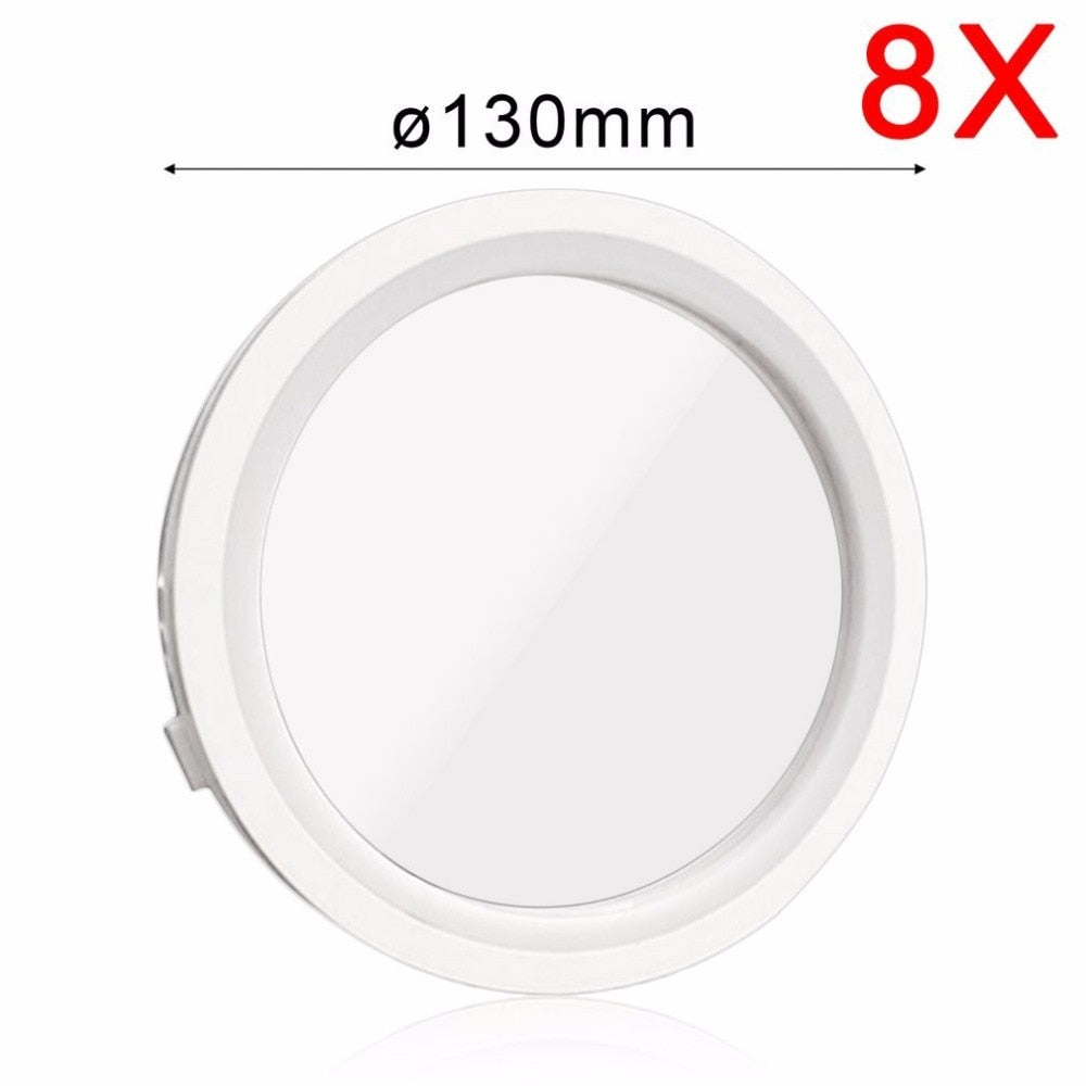 Portable Makeup Mirror 360-Degree Rotation 8X Magnification 6 LED Bright Light Magnetic Detachable Vanity Make Up Mirror New - ebowsos