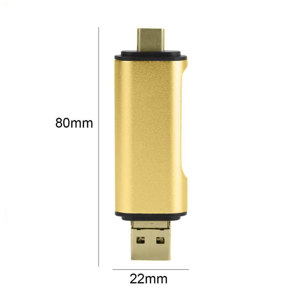 Portable Mini 3 in 1 Aluminium Alloy Card Reader USB Type C Micro USB 3.0 TF SD Card Reader Support Type C OTG High Quality - ebowsos