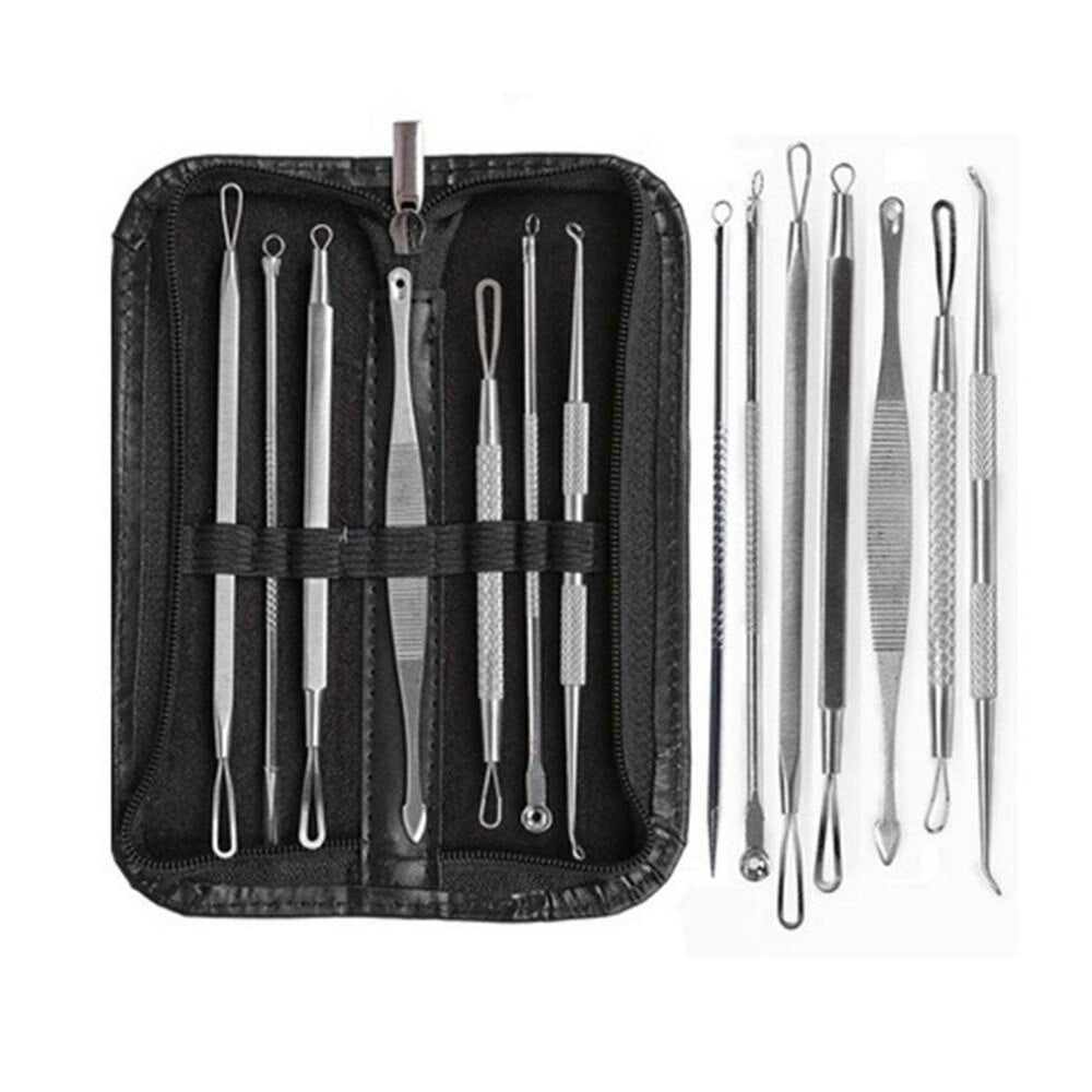 Portable Mini 7Pcs/Set Stainless Steel Removers Suit Acne Needle Hemorrhoids Needle Blackheads Removal Tools Kit - ebowsos