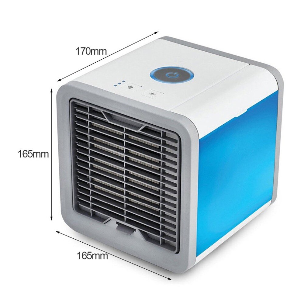 Portable Mini Air Conditioner Multifunction Cooling Fan with 7 Colors LED Lights Air Humidifier Purifier for Home Office - ebowsos