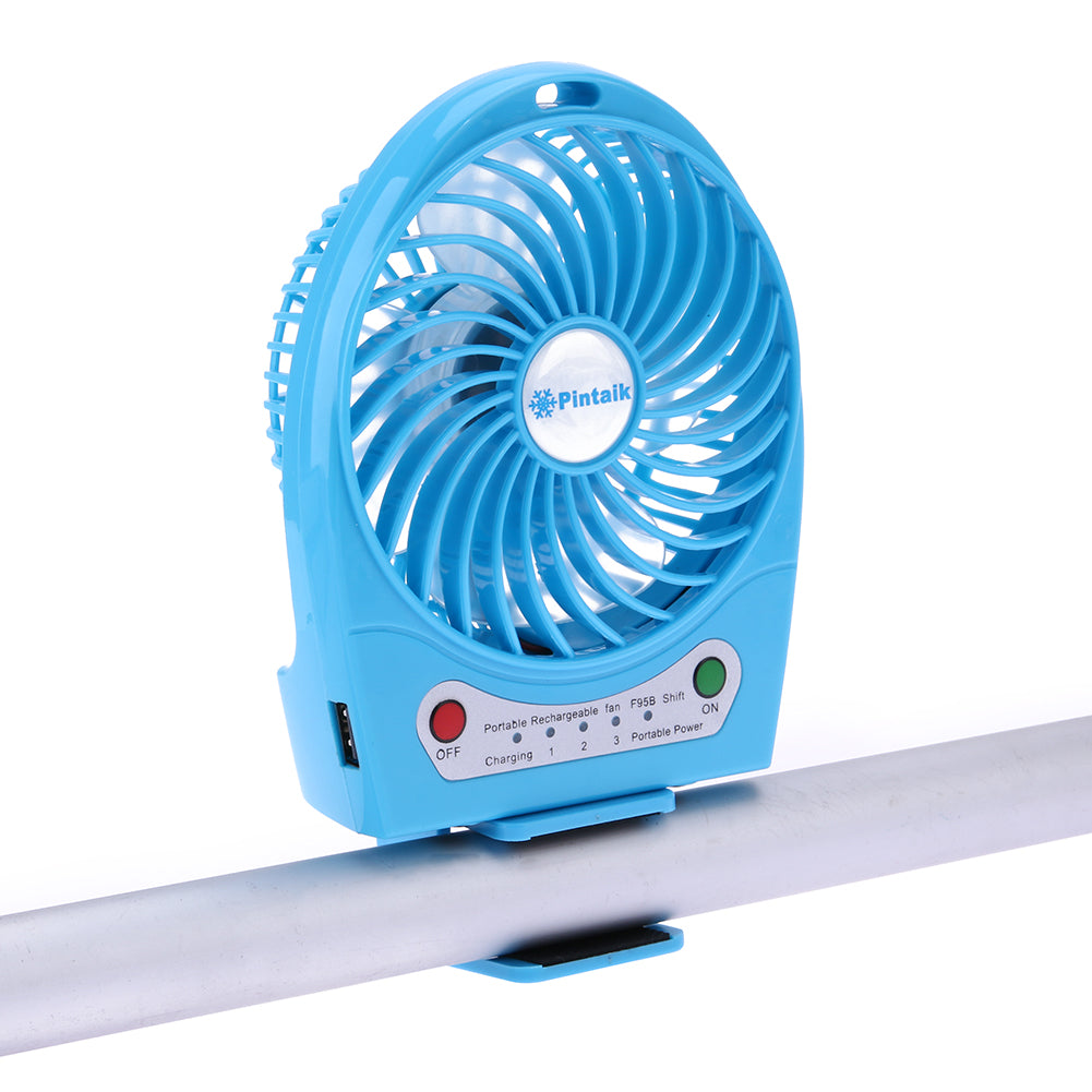 Portable Mini USB Charging Fan Rechargeable Desk Fan Air Cooler Mini Operated Desk USB Gadget Fan with High Quality Clip - ebowsos